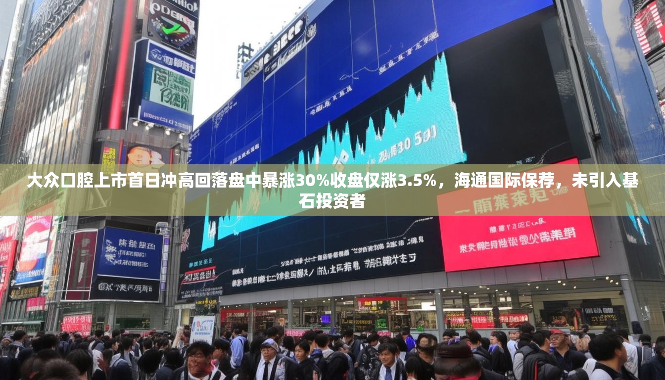 大众口腔上市首日冲高回落盘中暴涨30%收盘仅涨3.5%，海通国际保荐，未引入基石投资者