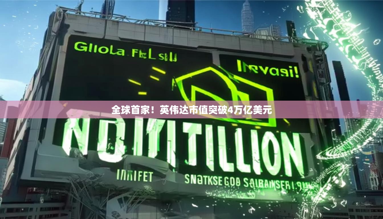全球首家！英伟达市值突破4万亿美元
